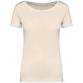 Camiseta chica algodón orgánico Beige / Blanco XS