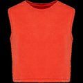 Camiseta crop top sin mangas Washed Paprika S