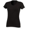 Camiseta cuello de pico para mujer Black L