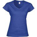 Camiseta cuello de pico para mujer de corte entallado Azul L