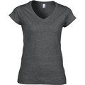 Camiseta cuello de pico para mujer de corte entallado Dark Heather XXL