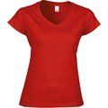 Camiseta cuello de pico para mujer de corte entallado Red XL