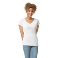 Camiseta cuello de pico para mujer de corte entallado