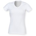 Camiseta cuello de pico para mujer White L