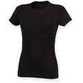 Camiseta cuello redondo mujer algodón Black S