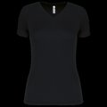 Camiseta de deporte mujer cuello de pico Black M