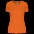 Camiseta de deporte mujer cuello de pico Fluorescent Orange XL