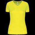 Camiseta de deporte mujer cuello de pico Fluorescent Yellow S