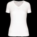 Camiseta de deporte mujer cuello de pico White L