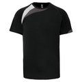 Camiseta deportes manga corta adulto Black / White / Storm Grey L