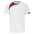 Camiseta deportes manga corta niños White / Sporty Red / Storm Grey 6/8 ans