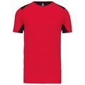 Camiseta deportiva bicolor unisex Red / Black M