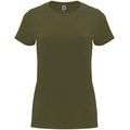 Camiseta entallada de manga corta con cuello redondo Verde militar S