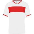 Camiseta infantil de deporte White / Sporty Red 8/10 ans