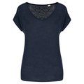 Camiseta lino cuello redondo mujer Navy Blue M