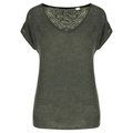 Camiseta lino cuello redondo mujer Organic Khaki M