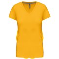 Camiseta de manga corta cuello pico mujer Amarillo S