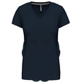 Camiseta de manga corta cuello pico mujer Azul 3XL