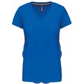 Camiseta de manga corta cuello pico mujer Azul L