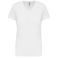 Camiseta de manga corta cuello pico mujer Blanco S