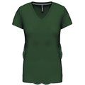 Camiseta de manga corta cuello pico mujer Forest Green XL