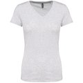 Camiseta de manga corta cuello pico mujer Gris M