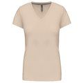 Camiseta de manga corta cuello pico mujer Light Sand S