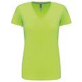 Camiseta de manga corta cuello pico mujer Lime S