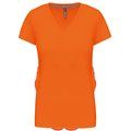 Camiseta de manga corta cuello pico mujer Orange L