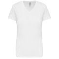 Camiseta de manga corta cuello pico mujer White XXL