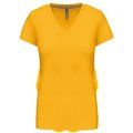 Camiseta de manga corta cuello pico mujer Yellow S