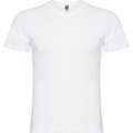 Camiseta manga corta escote en pico tubular Blanco 2XL