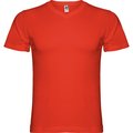 Camiseta manga corta escote en pico tubular Rojo 2XL