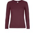 Camiseta manga larga mujer algodón Burgundy XS