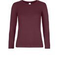 Camiseta manga larga mujer algodón Burgundy XXL