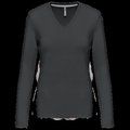 Camiseta manga larga mujer algodón entallada DARK GREY XL