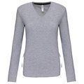 Camiseta manga larga mujer algodón entallada Gris L