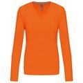 Camiseta manga larga mujer algodón entallada Naranja XL