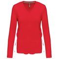 Camiseta manga larga mujer algodón entallada Rojo 3XL