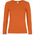 Camiseta manga larga mujer algodón Naranja XL