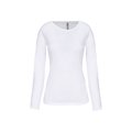 Camiseta manga larga mujer y cuello redondo Blanco S