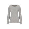 Camiseta manga larga mujer y cuello redondo Light grey heather L