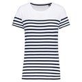 Camiseta marinera Corte recto White / Navy Stripes L