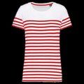 Camiseta marinera Corte recto White / Red Stripe L