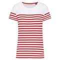 Camiseta marinera Corte recto White / Red Stripe XS