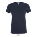 Camiseta Mujer Algodón Corte Entallado Azul Marino S