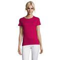 Camiseta Mujer Algodón Corte Entallado Fucsia XXL