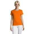 Camiseta Mujer Algodón Corte Entallado Naranja S