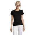 Camiseta Mujer Algodón Corte Entallado Negro 3XL