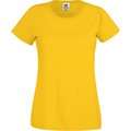 Camiseta mujer algodón cuello redondo entallada Amarillo S